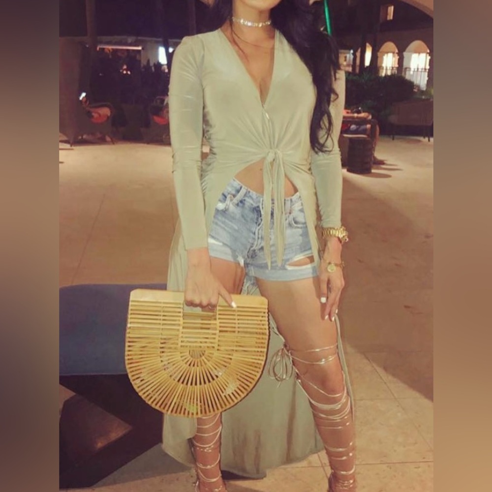 Boohoo Light Olive Top